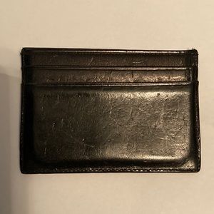 Coach black leather card slip case